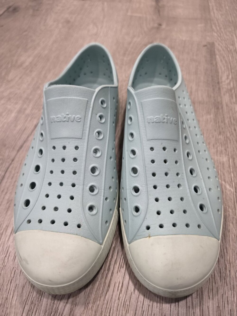 Native Jefferson Slip-On Shoes Light Blue Rubber Size W10 M8 - Picture 2 of 8